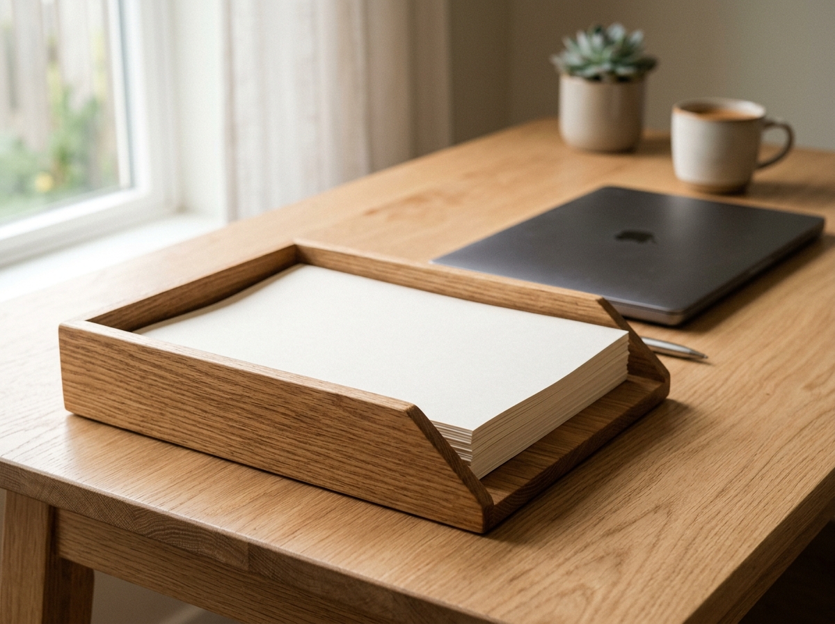 Single filing tray on a tidy desk representing one authoritative consent record every sender checks before sending